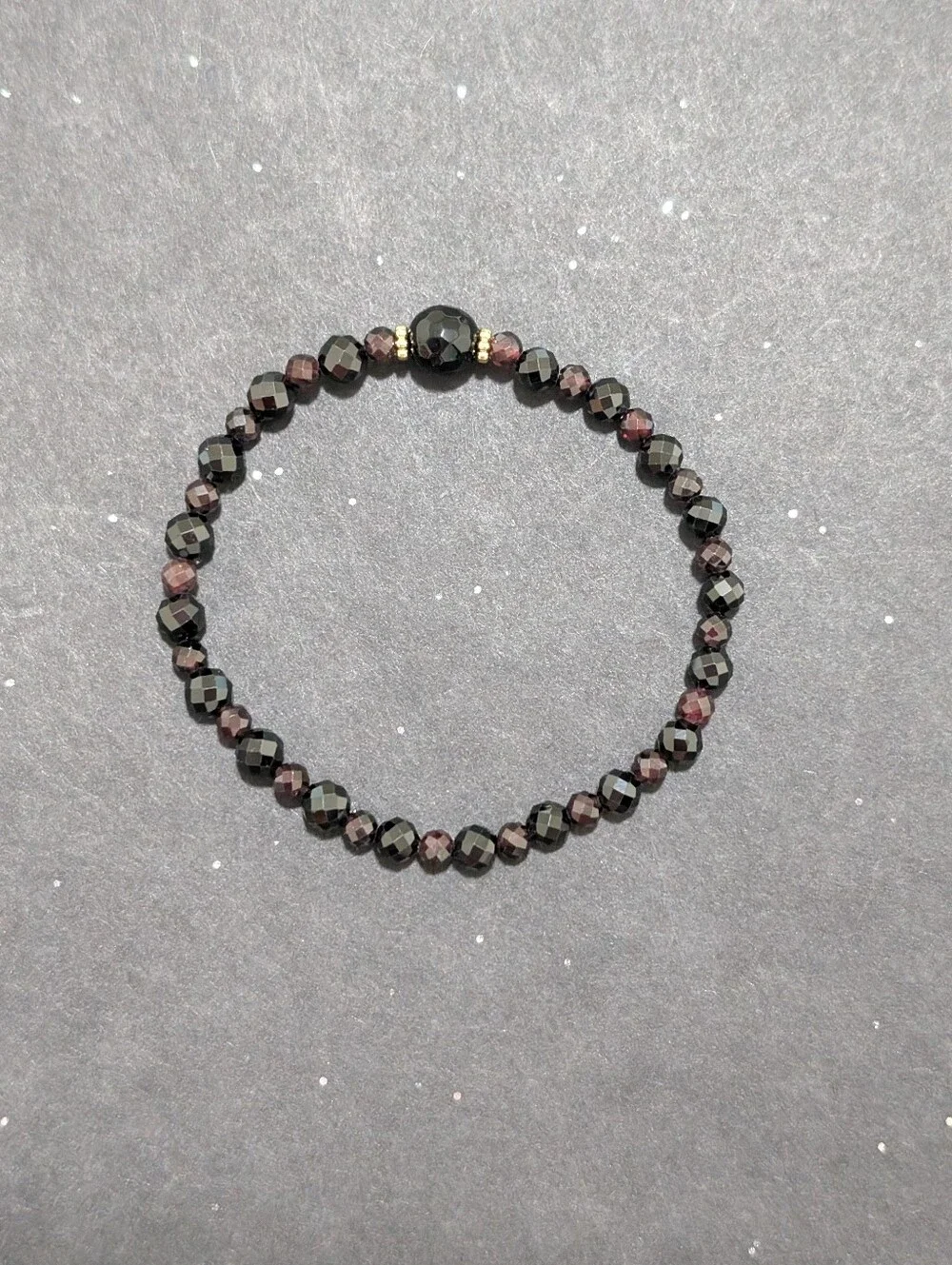 Black Spinel/Garnet/Onyx Bracelet